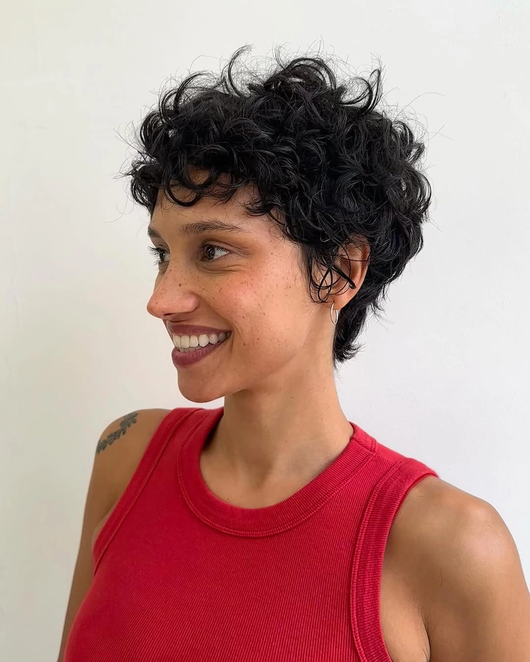 curly pixies haircut Messy Curly Pixie With Playful Texture