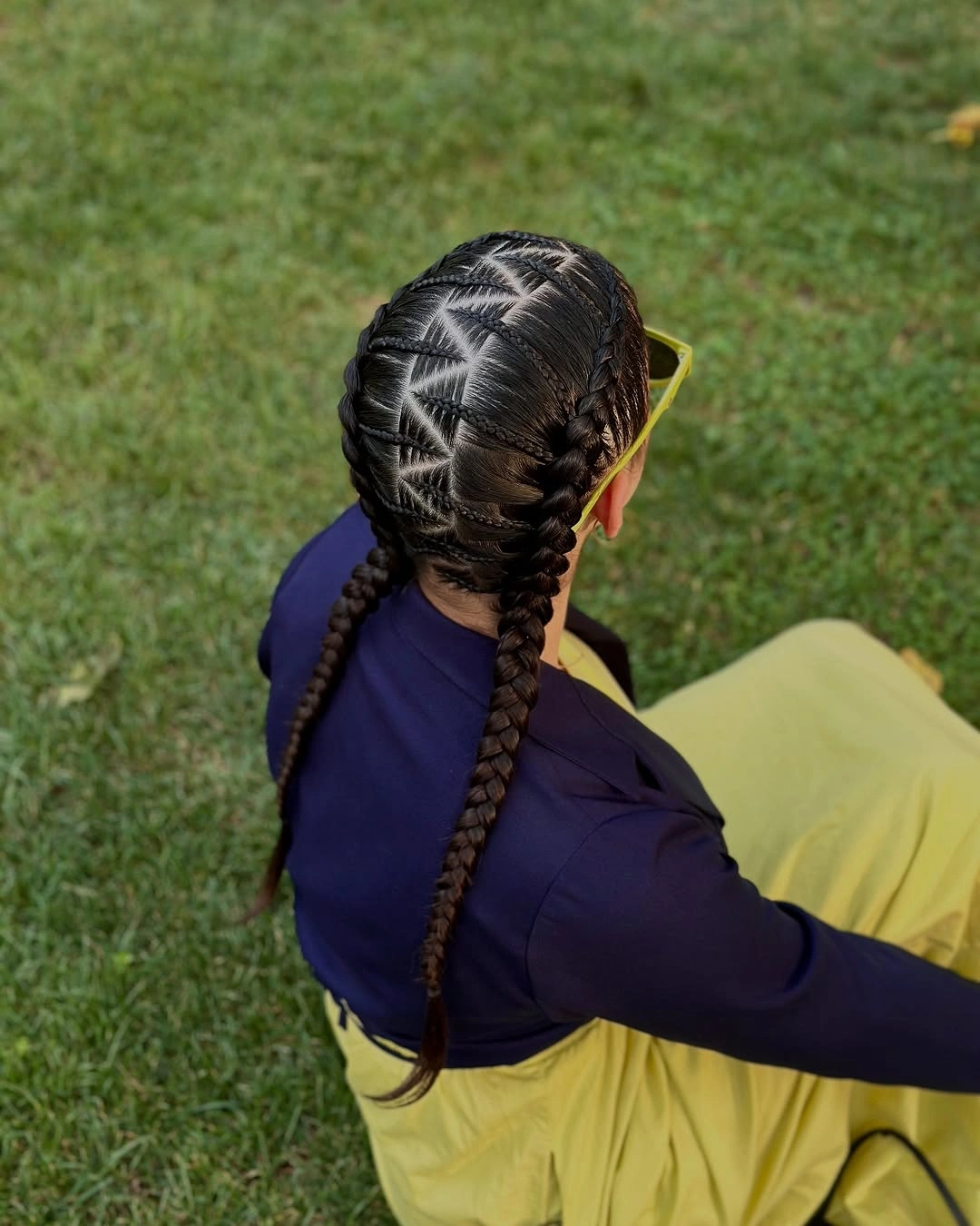cute braid hairstyle for women Geometric Cornrows Made for Active Days