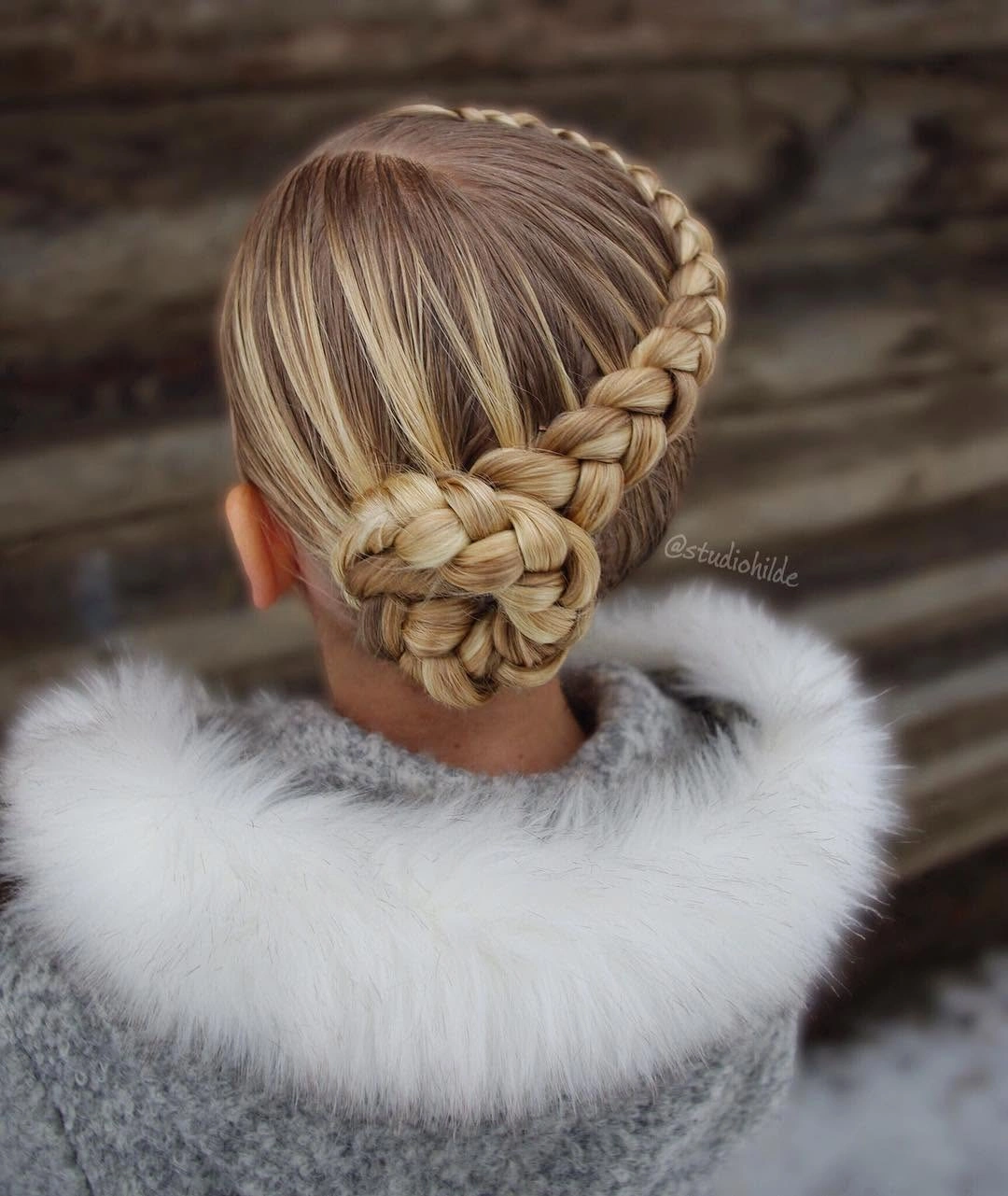 dragon braid for women Blonde Braided Bun With A Delicate Crown