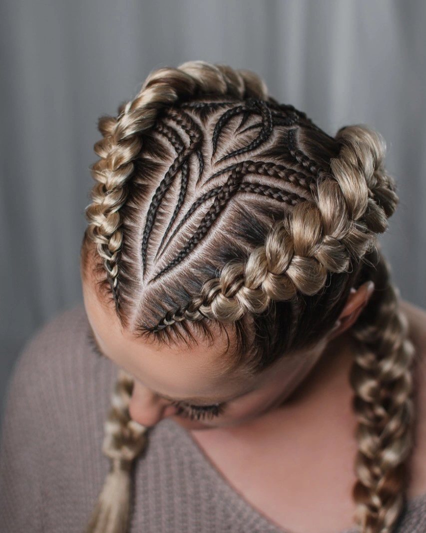 dragon braid for women Intricate Braided Crown With Sculptural Cornrows