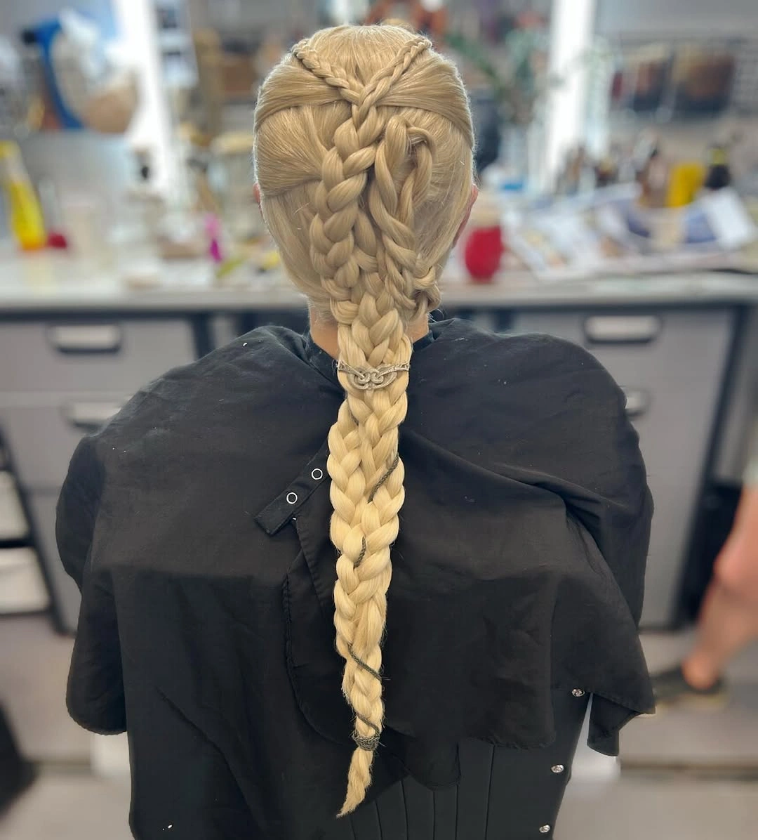 dragon braid for women Blonde Braided Ponytail With Soft Crossing Details