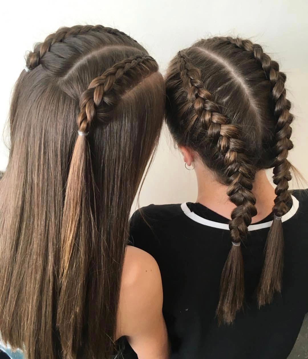 easy braid hairstyle Double Dutch braids for school