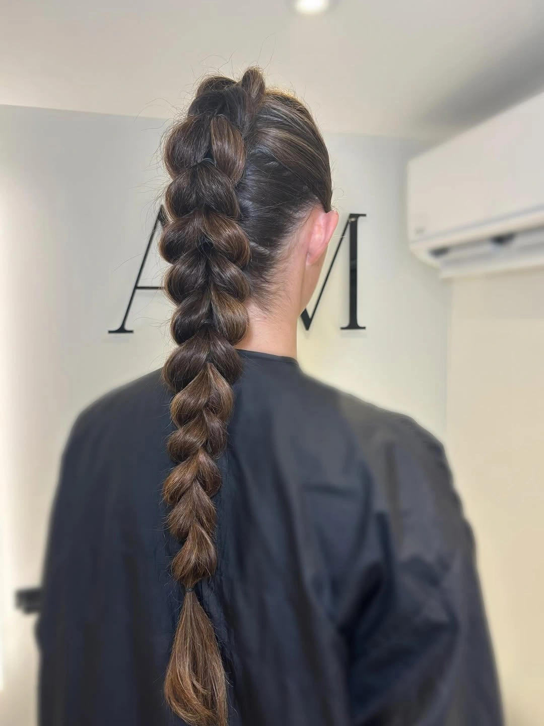 easy braid hairstyle oversized bubble braid for long hair