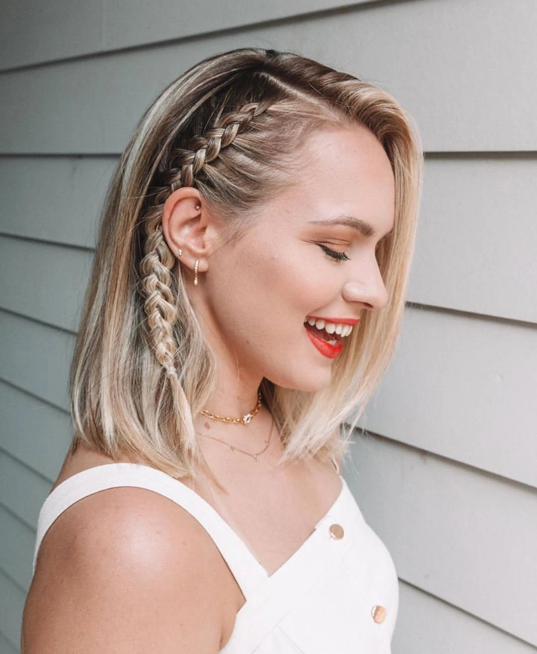 easy braid hairstyle side braid for medium hair