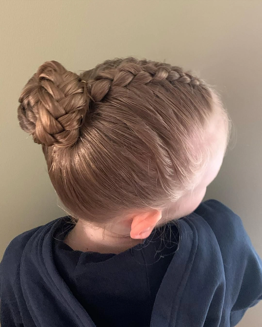 easy braid hairstyle neat braided bun for kids