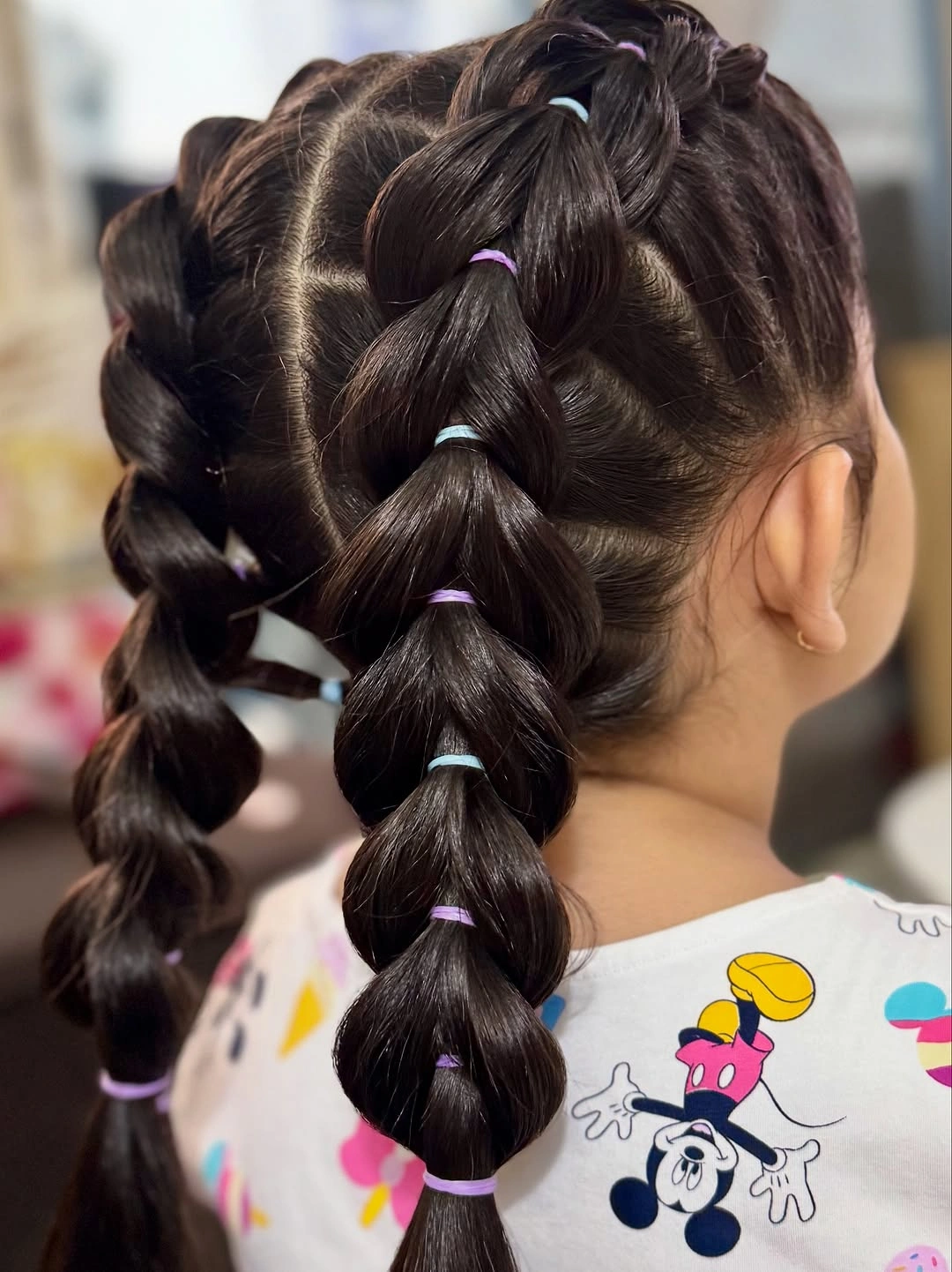 easy braid hairstyle bubble braids for kids