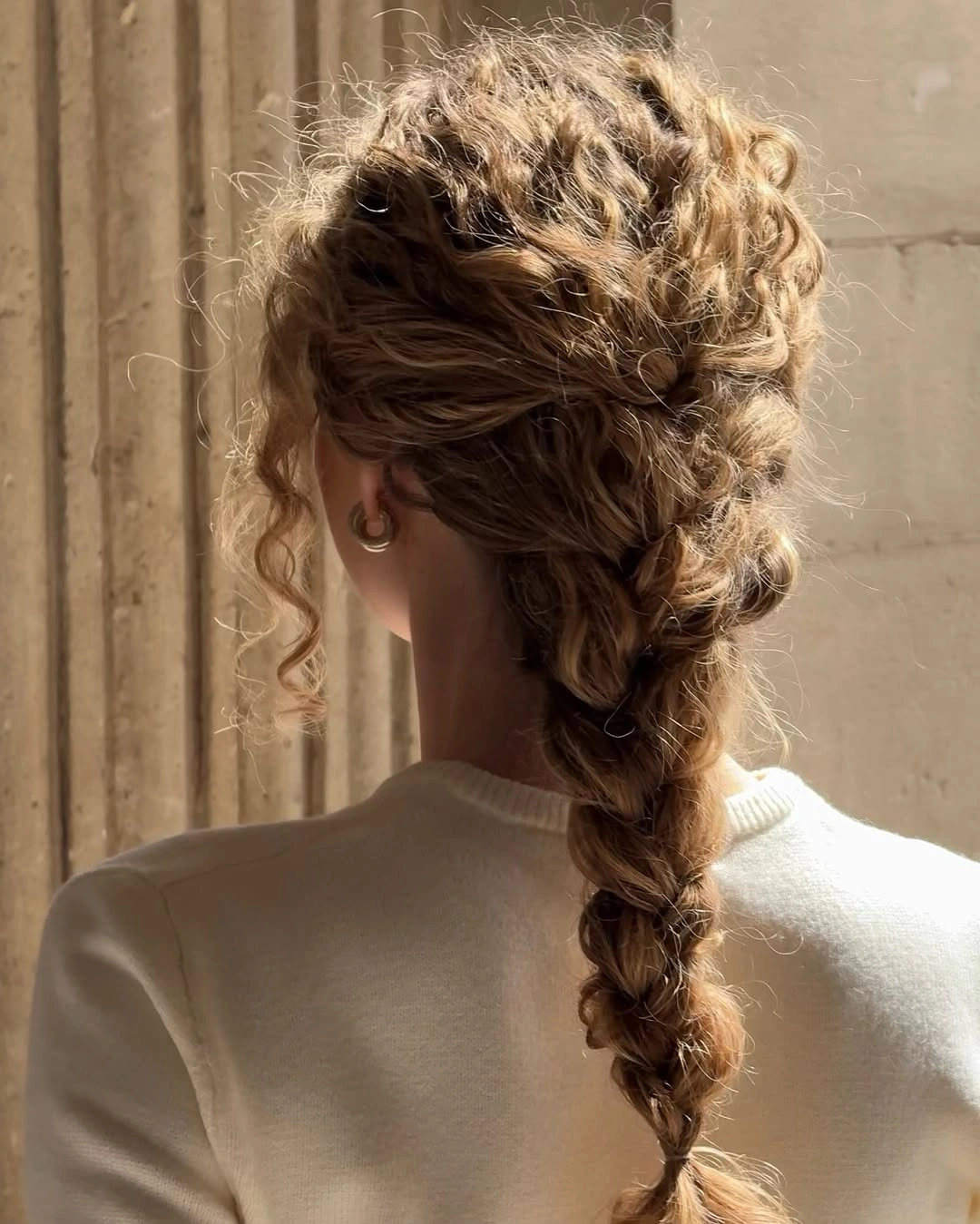 easy braid hairstyle loose side braid for long curly hair