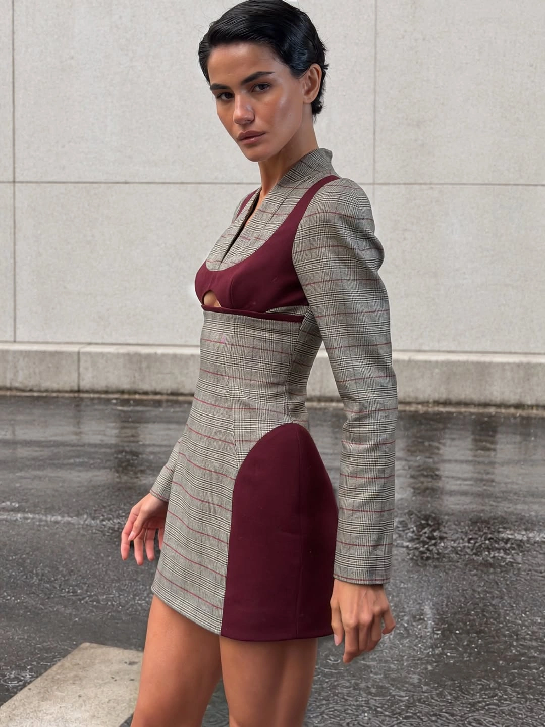 elegant and trendy outfits for women over 30 2027 Tailored Plaid With a Deep Burgundy Twist