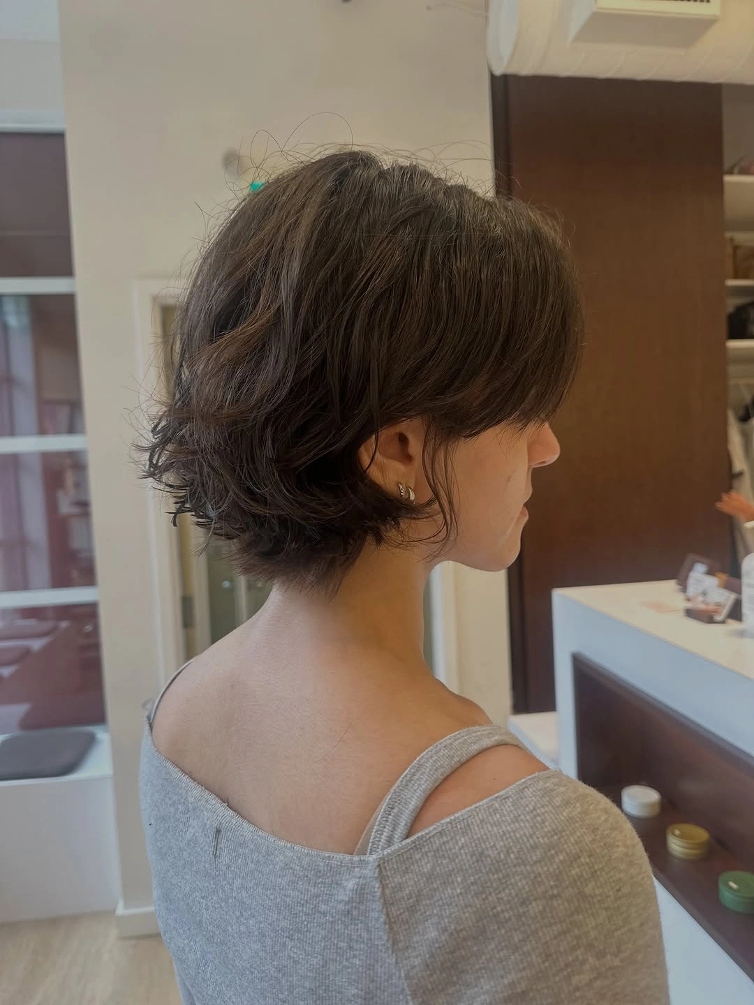 french bob cut Textured Brunette Bob With Natural Waves