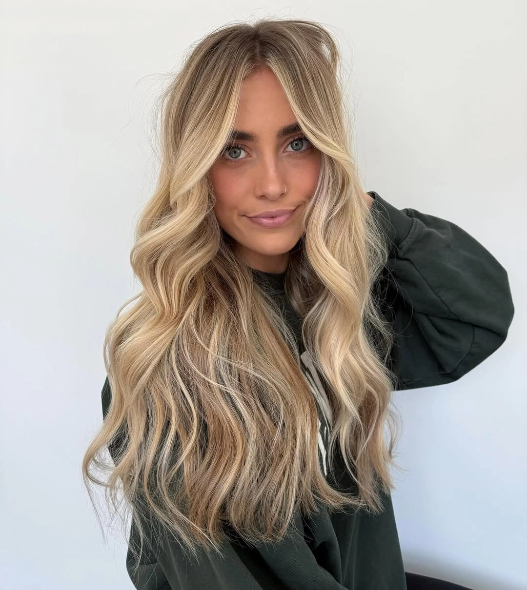 gorgeous november hair colours 2026 - Creamy Blonde with Long Face-Framing Waves