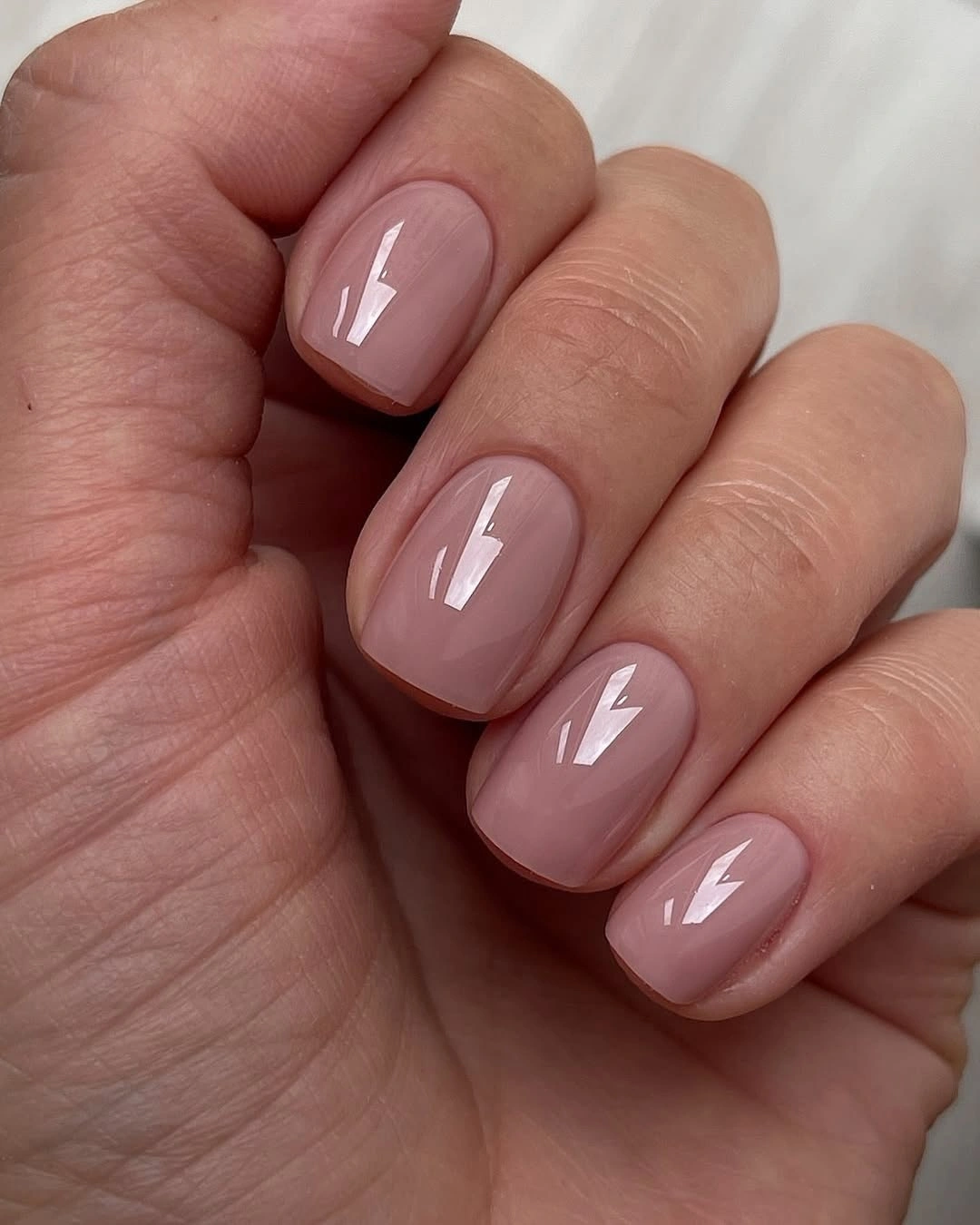 gorgeous short nails 2027 Soft Pink With Tiny White Lightning