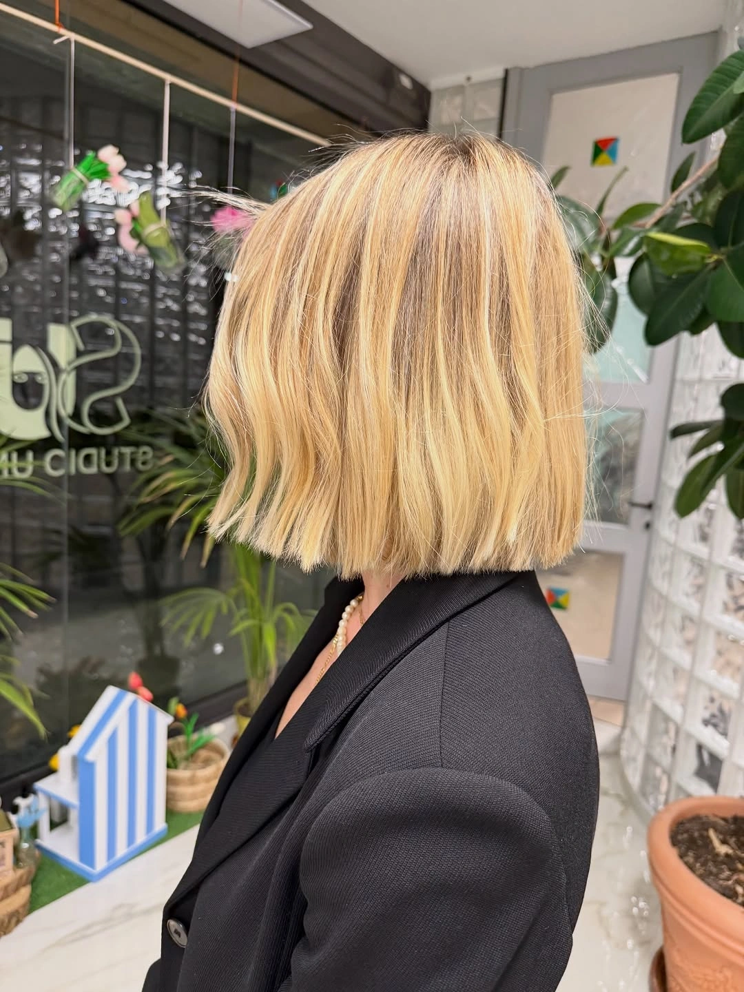 modern bobbed haircut Warm Blonde Bob With a Full Blunt Finish