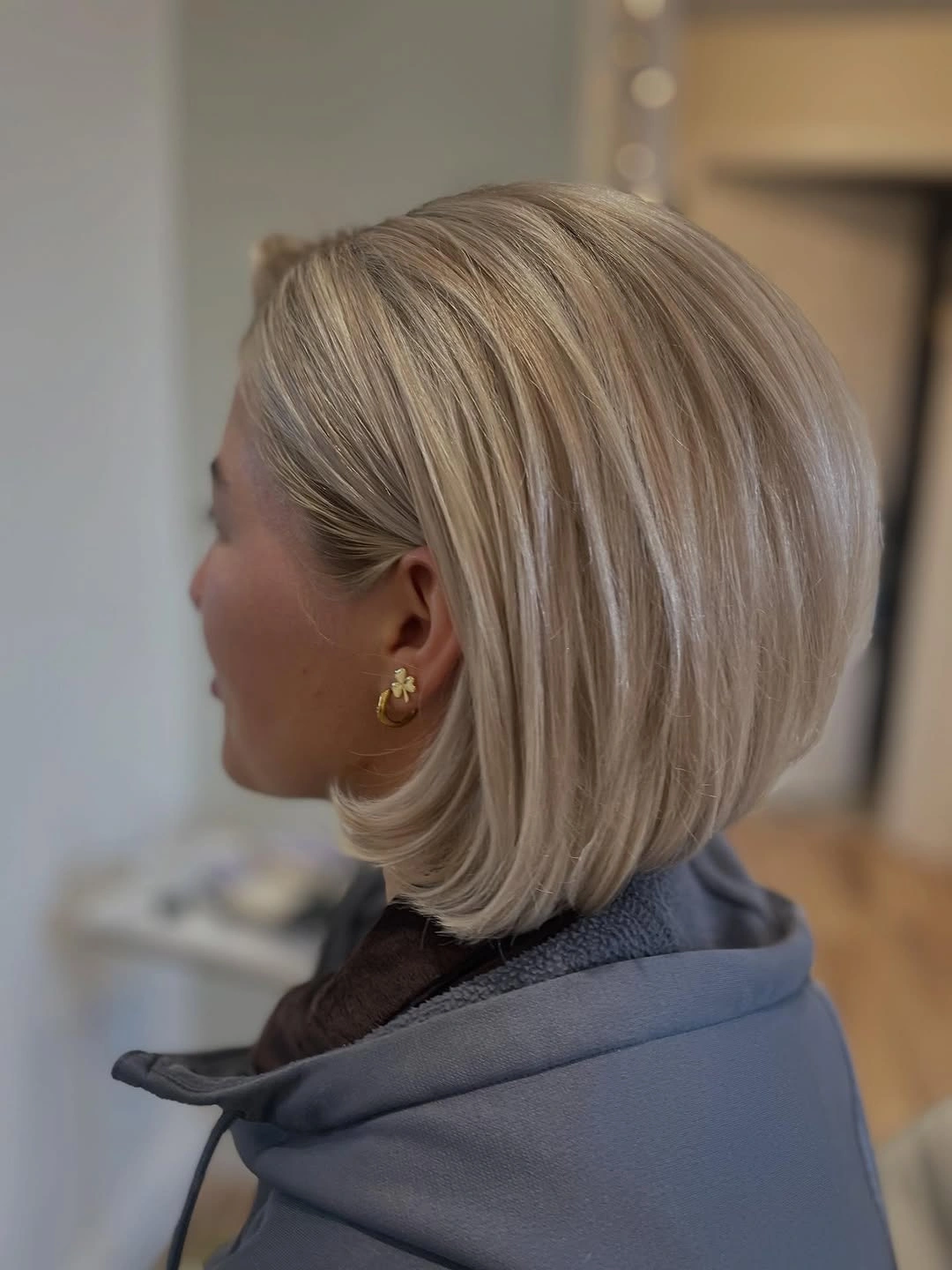 modern bobbed haircut Cool Blonde Bob With Sculpted Ends