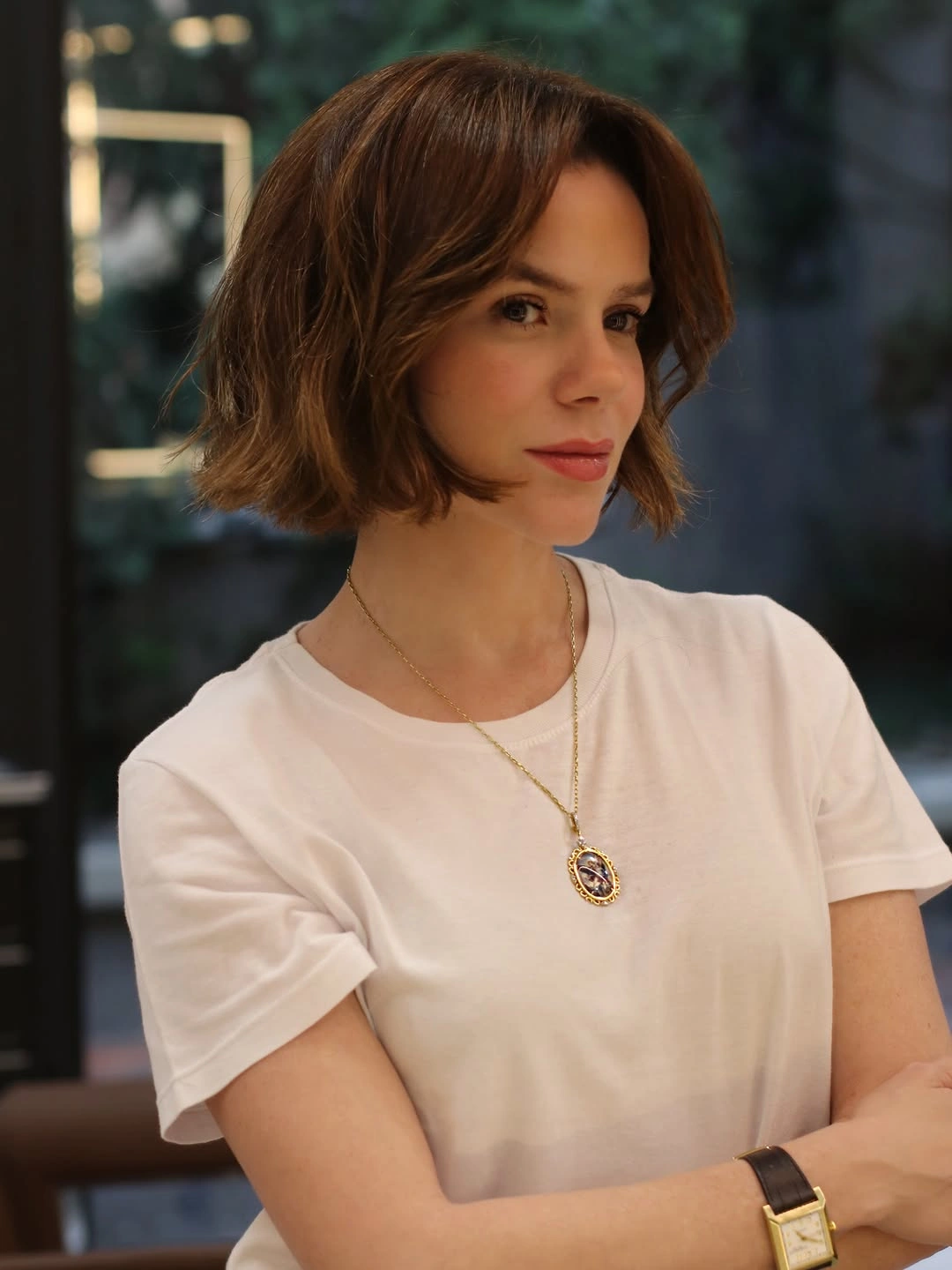 modern bobbed haircut Soft Brunette French Bob With Parisian Ease