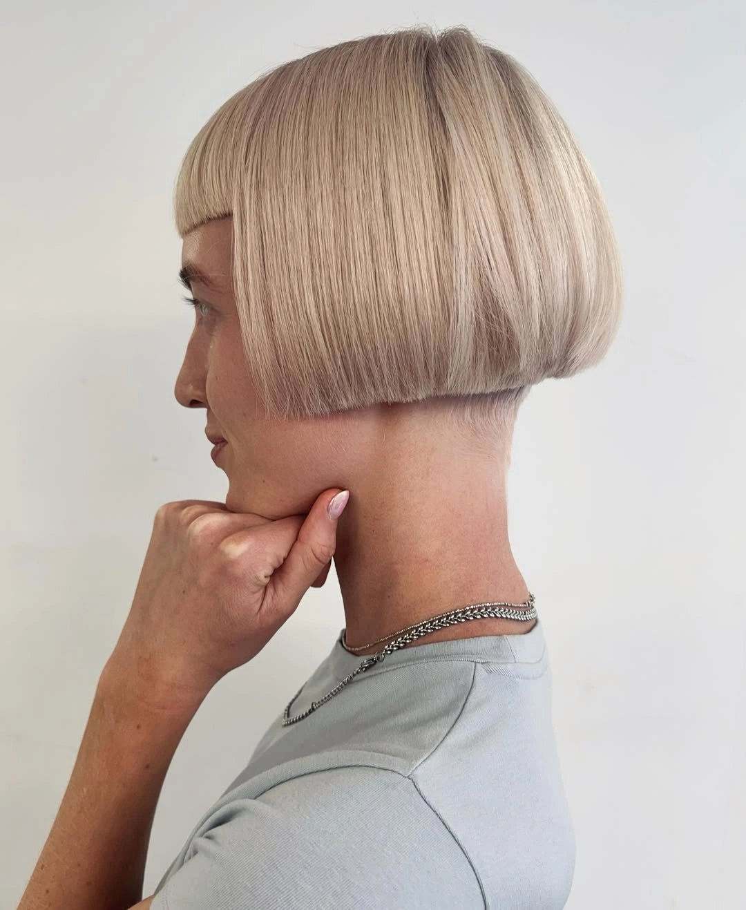 modern bobbed haircut Blunt Blonde Bob With Precision