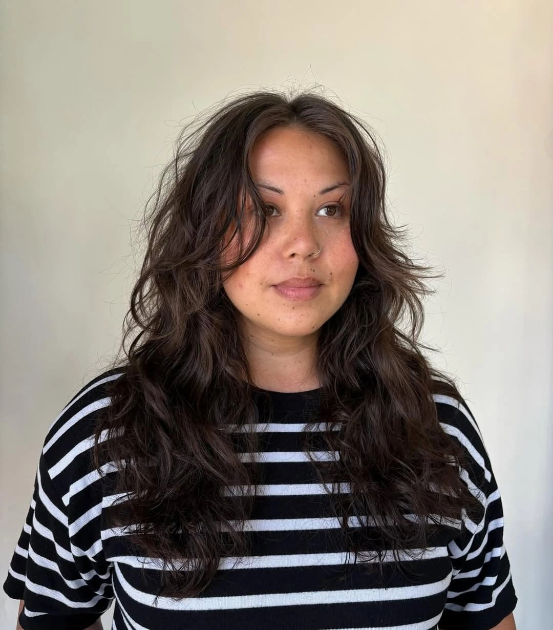 modern haircuts for plus size women 2027 Long Wavy Layers With a Soft Center Part
