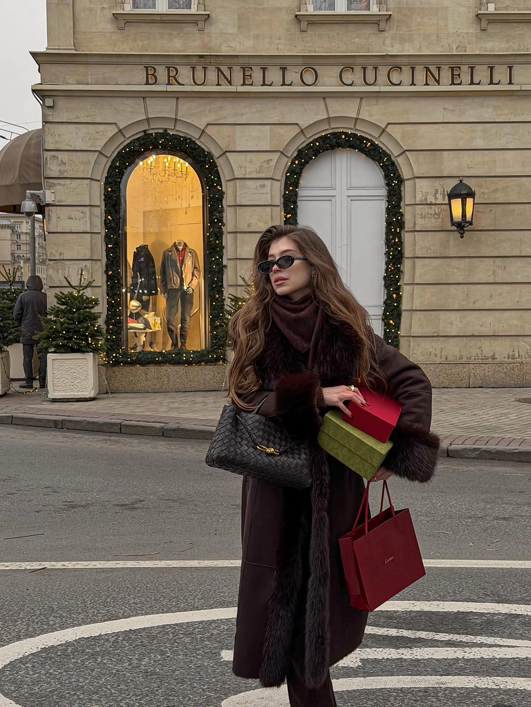 modern winter fashion for women 2026 2027 Chocolate Layers Fur Trim and City Holiday Dressing