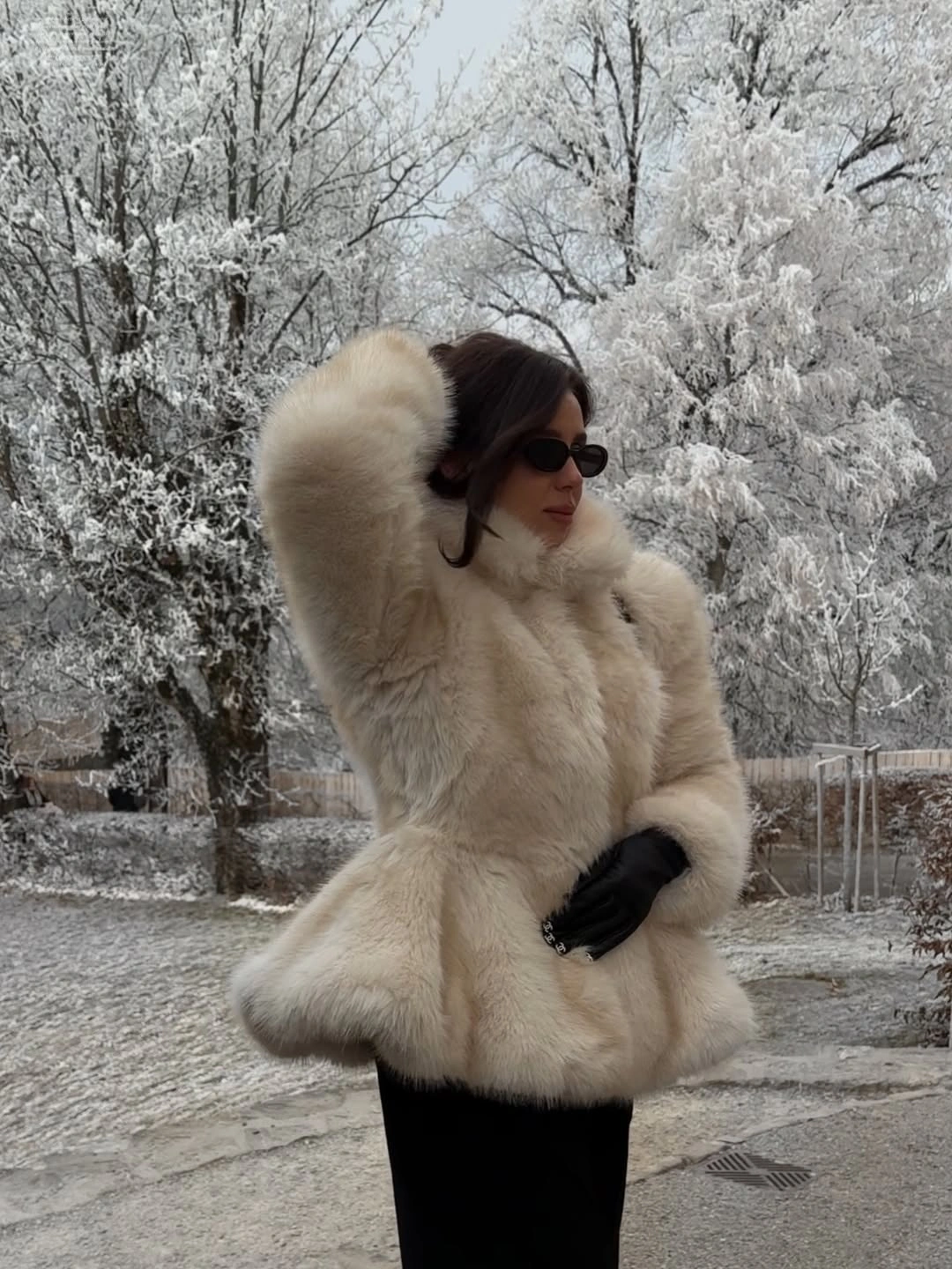 modern winter fashion for women 2026 2027 Cream Faux Fur for a Soft Dramatic Winter Statement