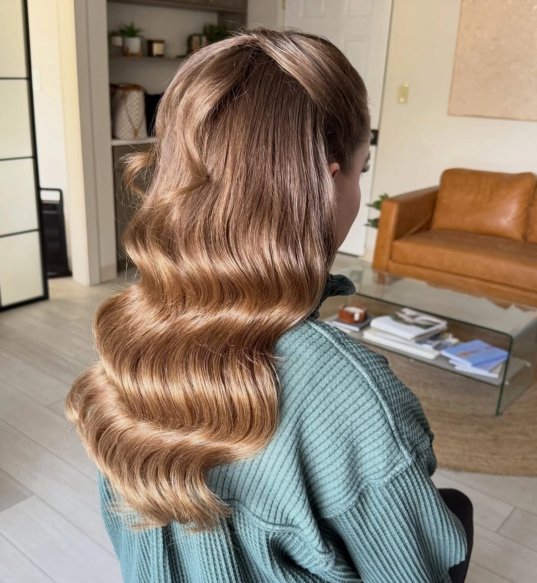 pretty deep waves hair Soft Brown Waves With a Modern Sweep