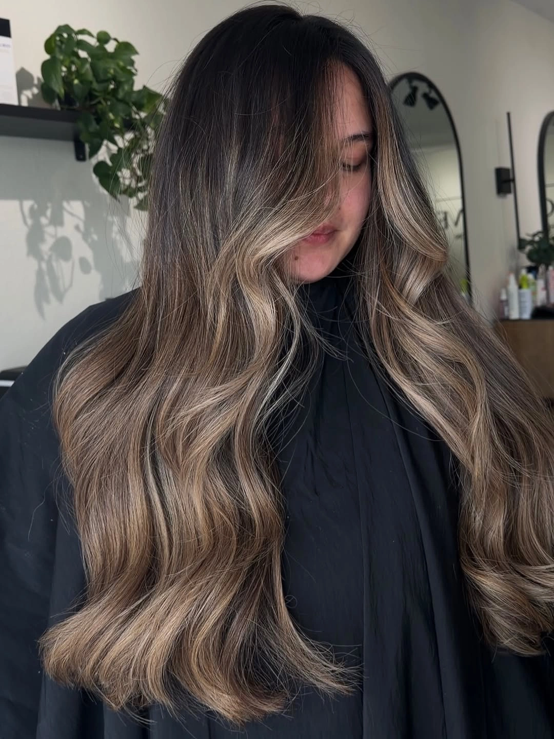 rich and cozy winter hair color ideas for brunettes Cool Brunette With A Soft Money Piece