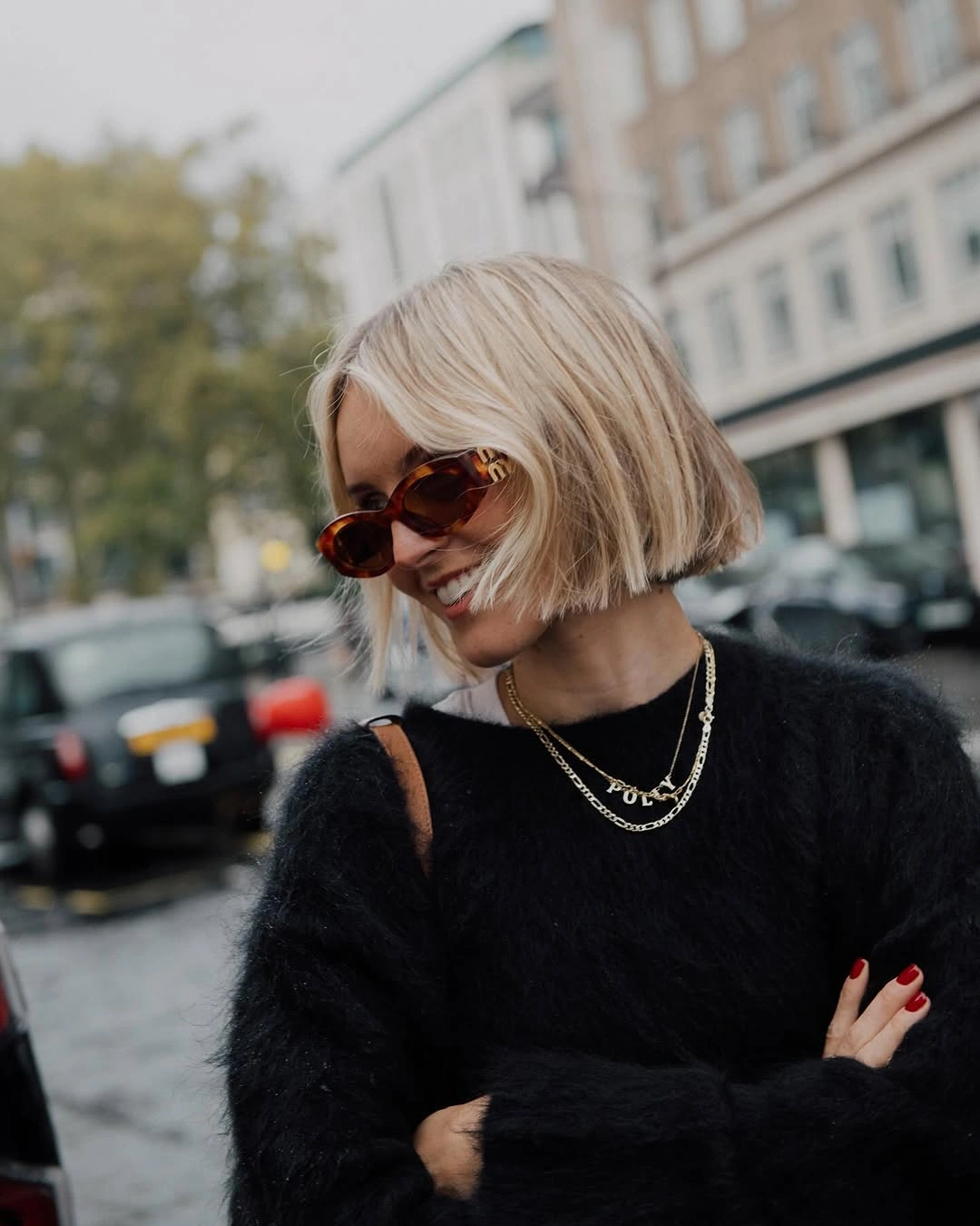 short bob hairstyle Soft Blonde Bob With a Fashion-Editor Finish