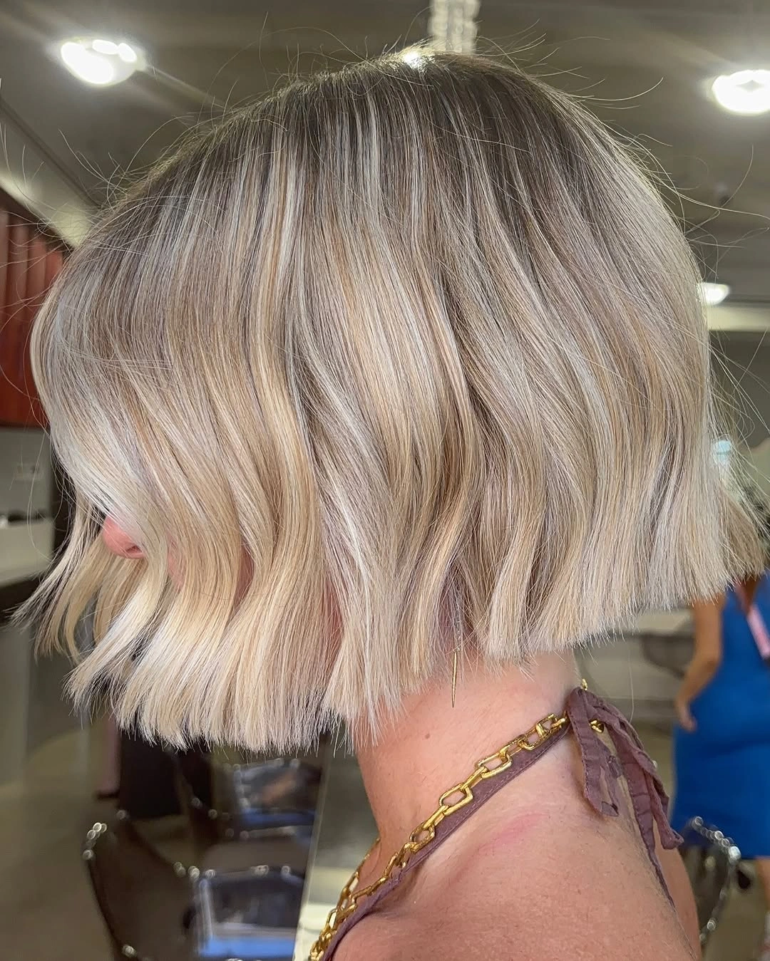 stylish and trendy hairstyles for women over 30 2027 Blended Blonde Bob With Soft Texture