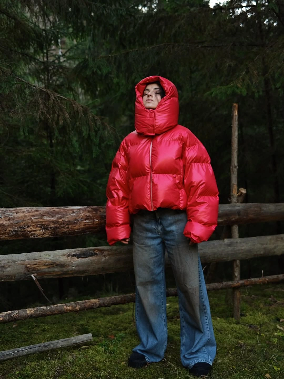 stylish & trendy puffer jackets 2027 Hot Pink Puffer With Relaxed Denim