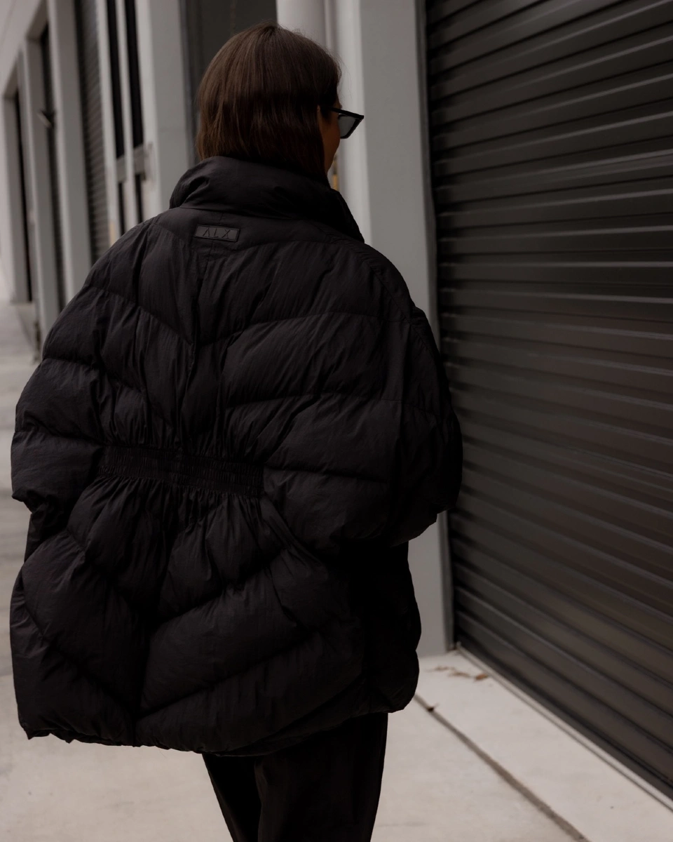 stylish & trendy puffer jackets 2027 Oversized Black Puffer With a Cinched Waist