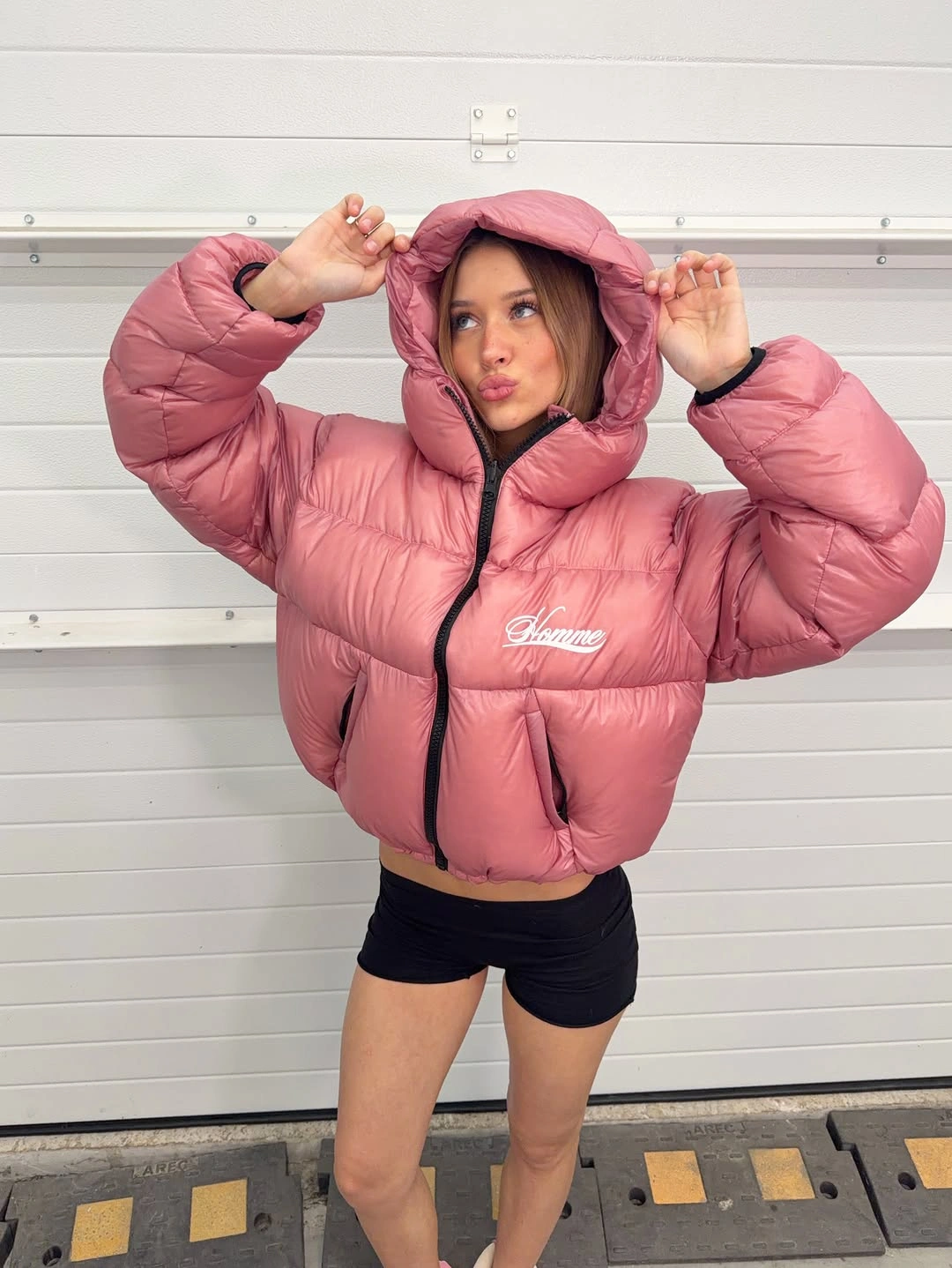 stylish & trendy puffer jackets 2027 Pink Cropped Puffer With Sporty Energy