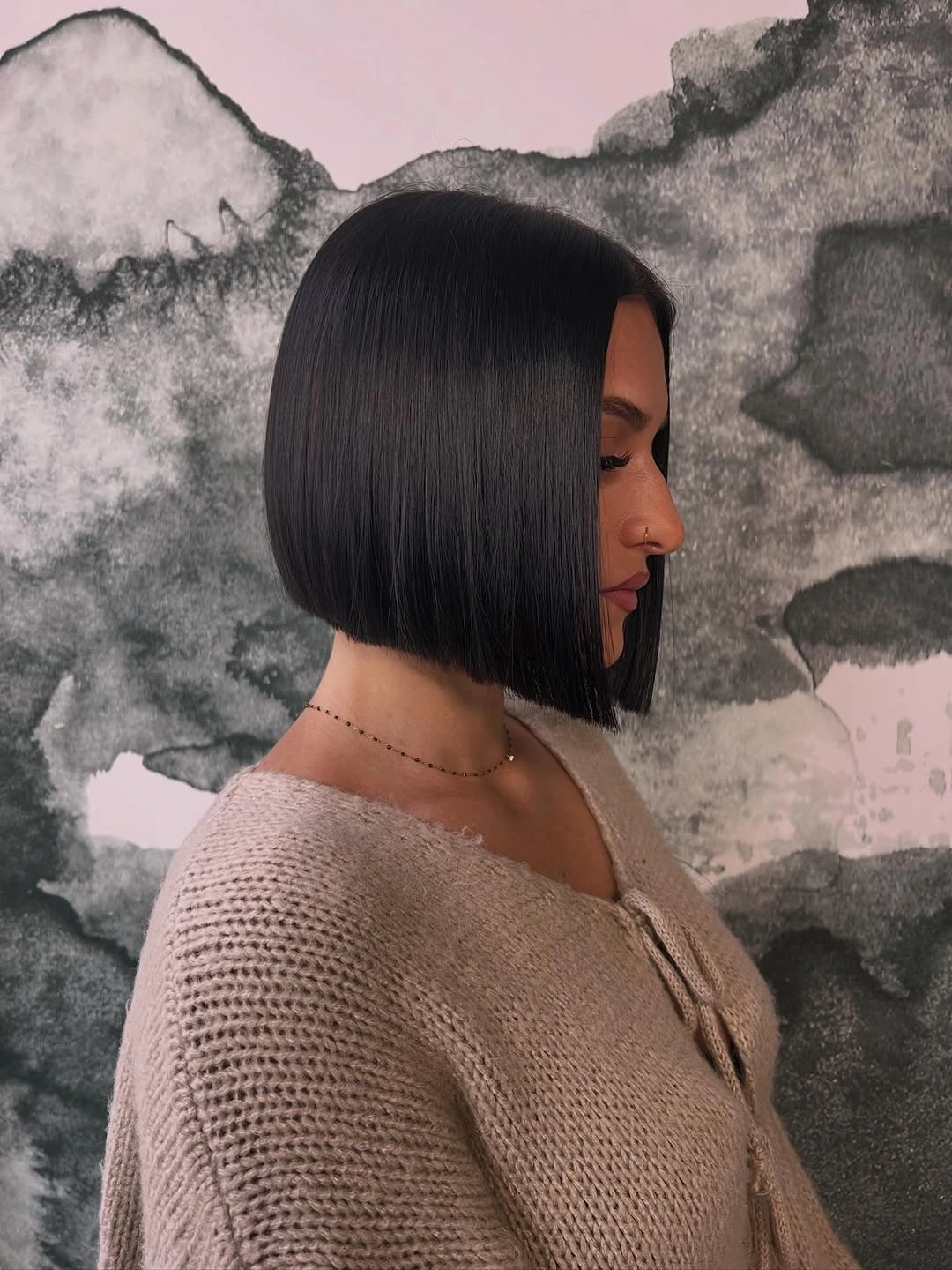 trendy a-line bob haircuts Sleek Black A-Line Bob With A Clean Finish