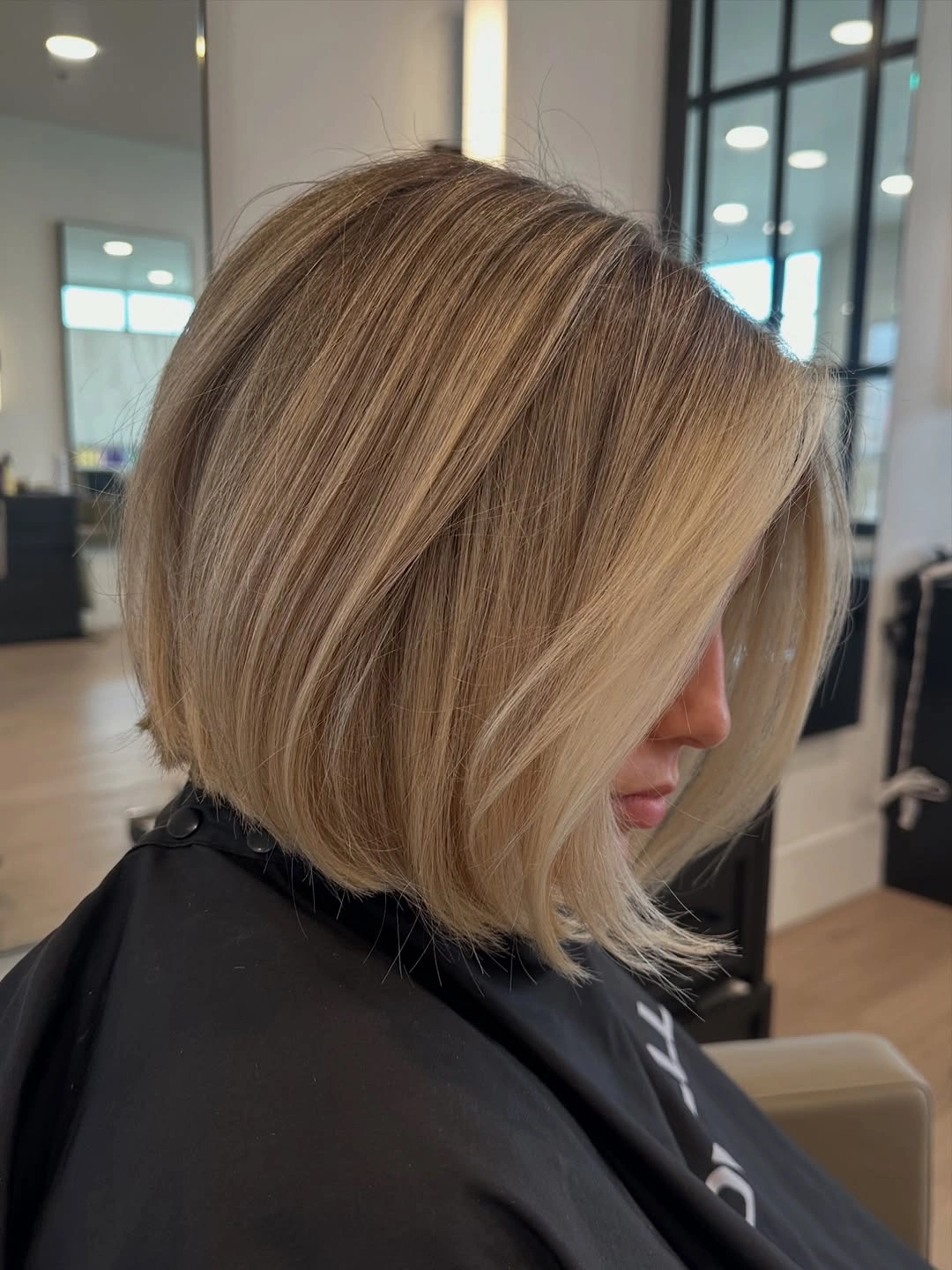 trendy a-line bob haircuts Warm Blonde A-Line Bob With A Soft Angled Finish