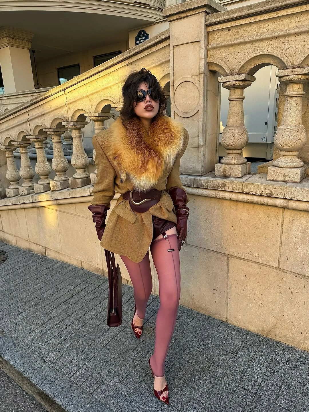trendy november fashion trends 2026 - Fur Collar and Burgundy Details