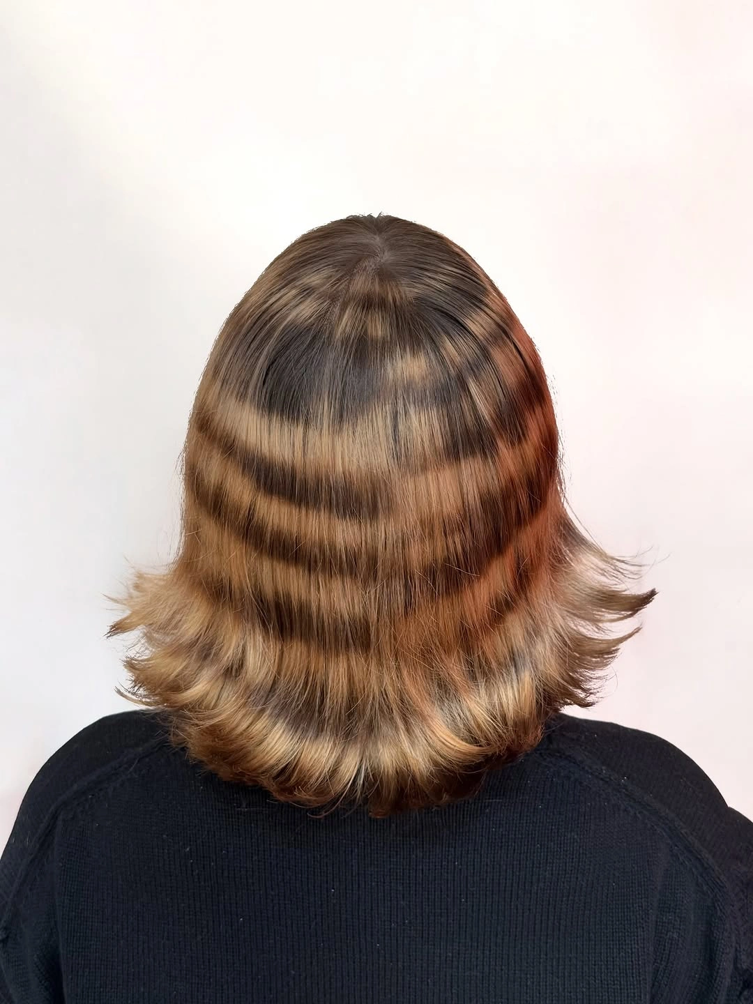 trendy winter hair colors Dimensional Brown With Graphic Ribboned Layers
