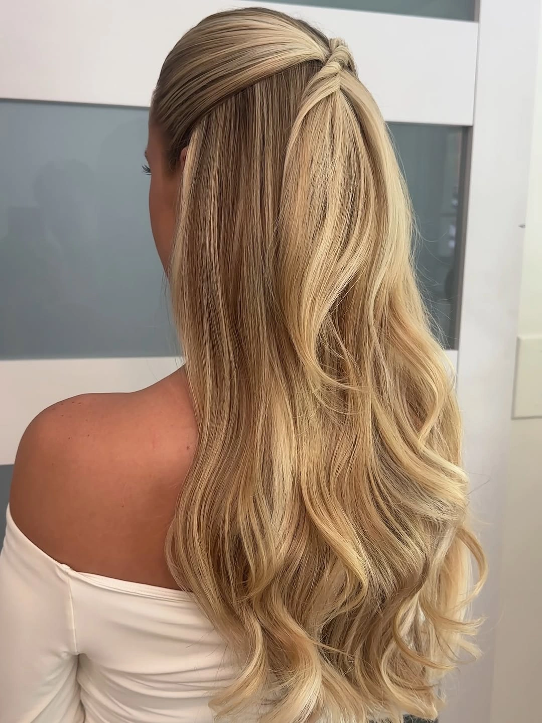 up hairstyle for every occasion Sleek Half-Up Ponytail With Glossy Waves