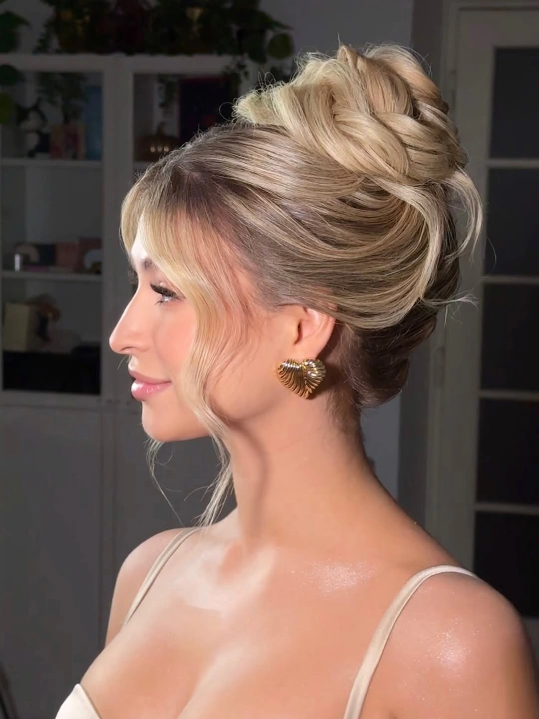 up hairstyle for every occasion Relaxed Twisted Updo With Wispy Curly Pieces