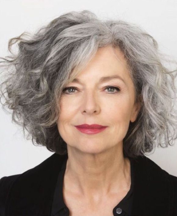 Cool-Toned Gray Bob with Textured Bangs — Winter Hair Colors for Gray Hair