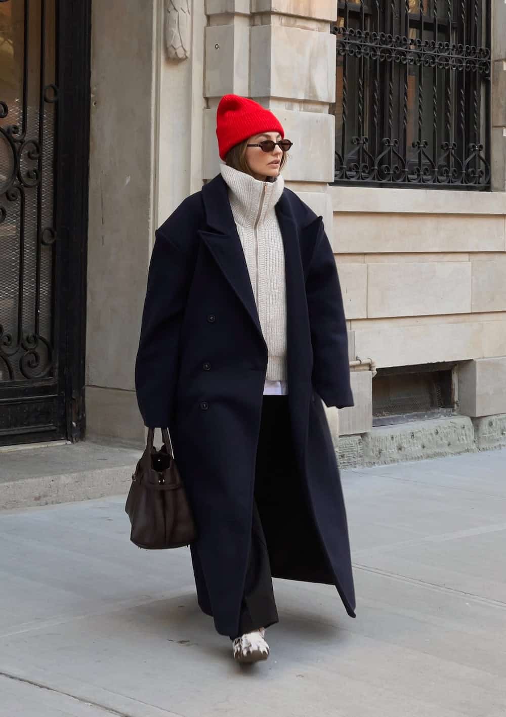 Beige Puffer Vest Over Knit Set — Winter Capsule Wardrobe