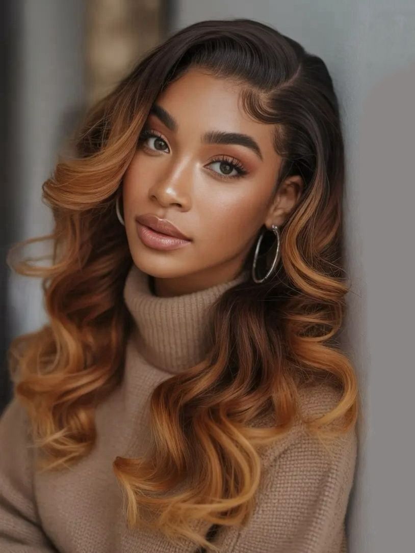 Dark Brown With Warm Blonde Balayage Dark Brown With Warm Blonde Balayage โ Winter Hair Colors for Brunettes