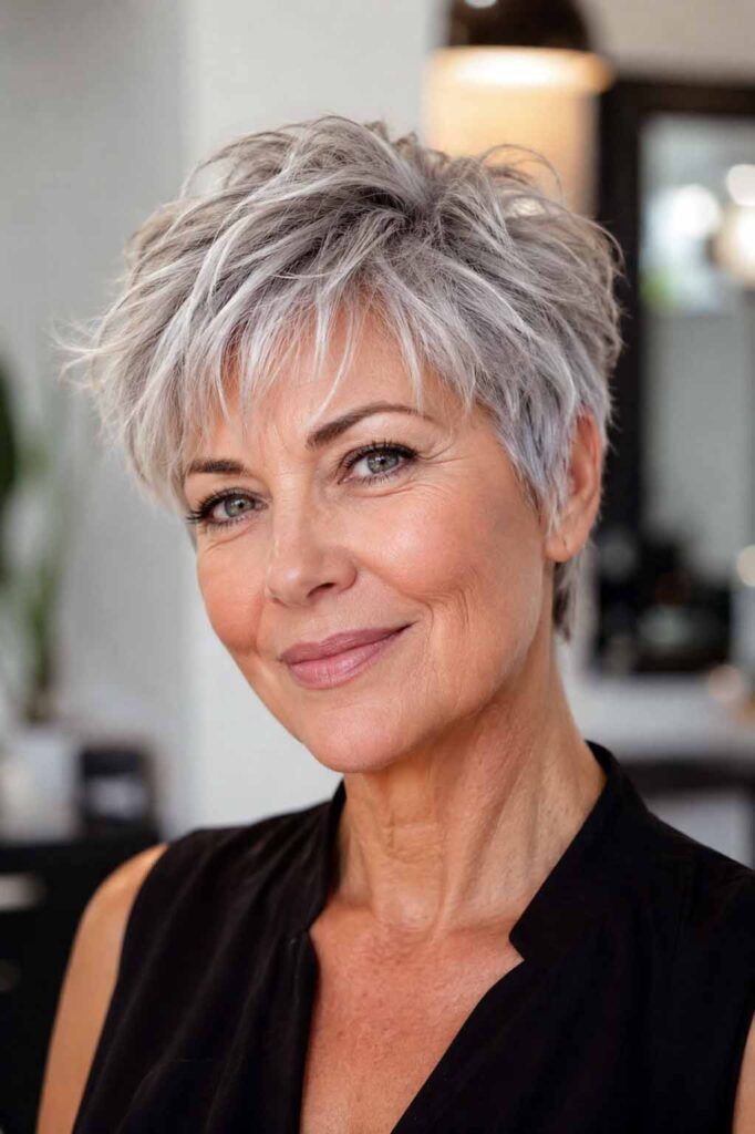 Grey With Silver Highlights Visual Idea Grey With Silver Highlights Visual Idea β Winter Haircuts for Women