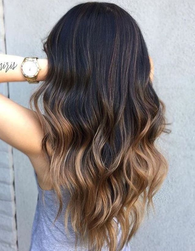 Deep to Lighter Warm Brown Ombre — Winter Ombre Hair