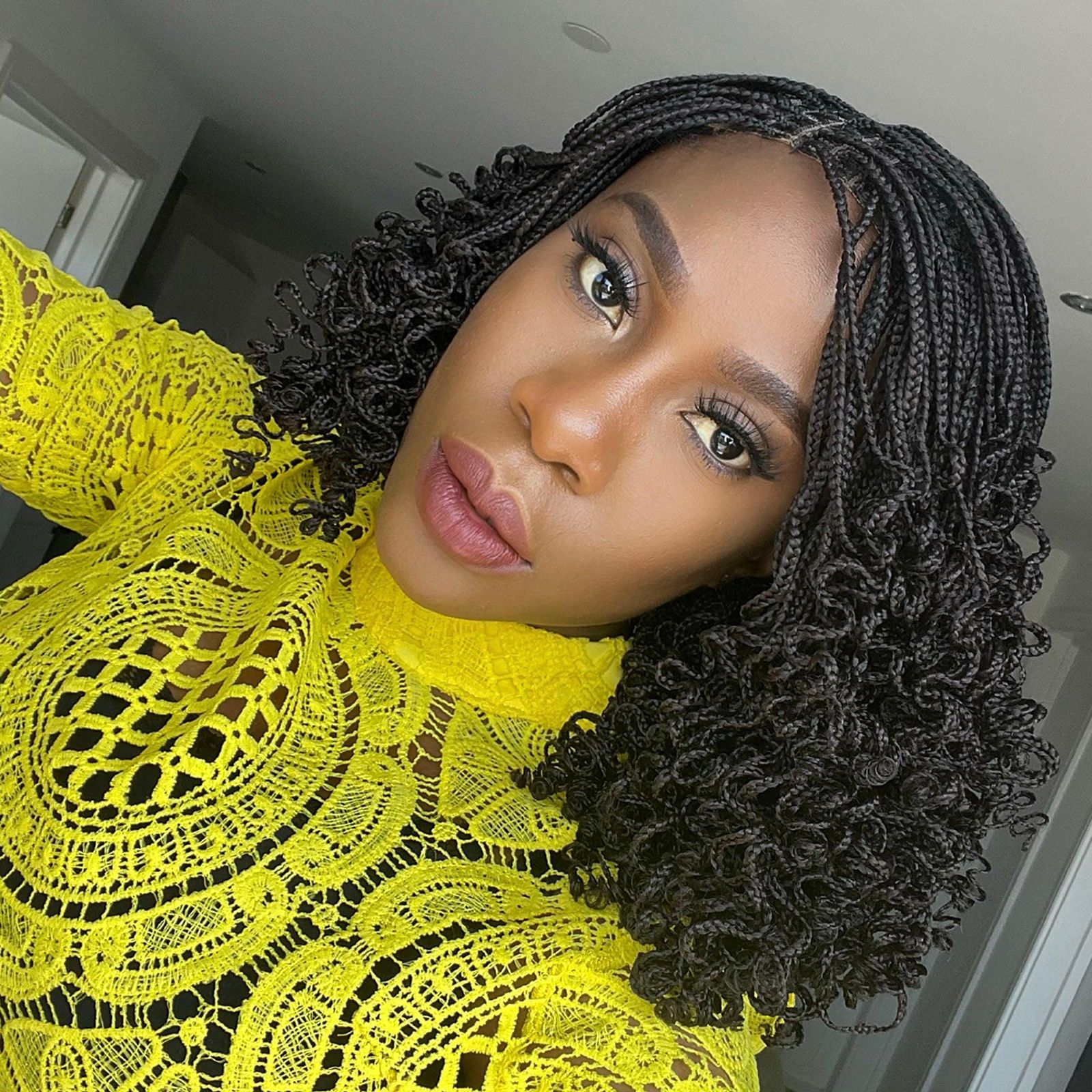 Black Shoulder Micro Braids With Curly Ends Black Shoulder Micro Braids With Curly Ends β Winter Knotless Braids
