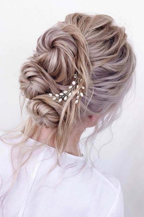 Intricate Updo Bun With Pearl Accessory Intricate Updo Bun With Pearl Accessory β Winter Bun Hairstyles