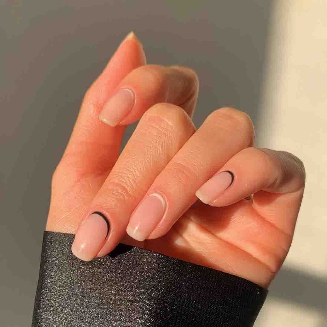 Nude Crescent French Tip Nails Nude Crescent French Tip Nails β Minimalist New Years Nails 2027