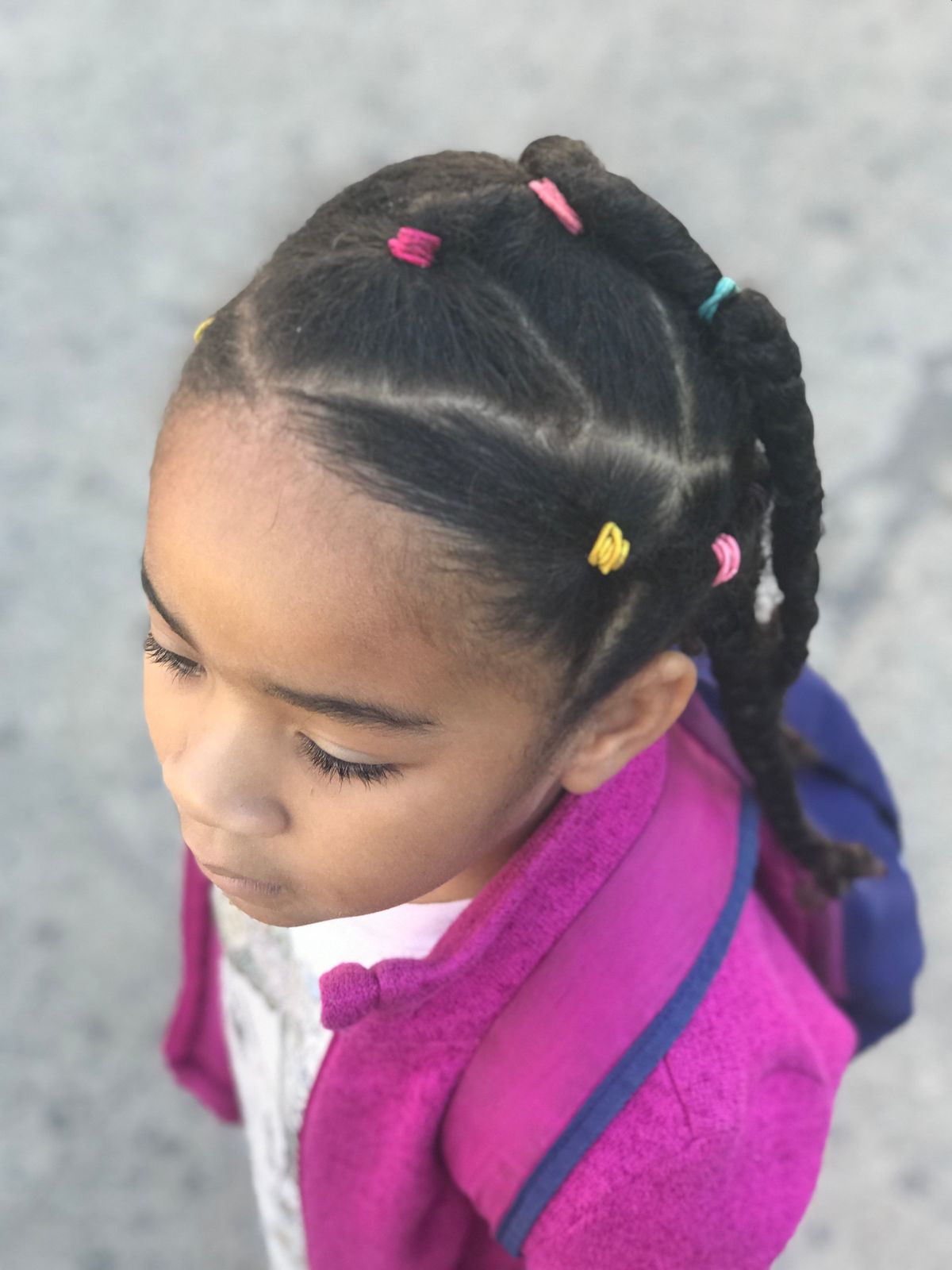 Braids With Colorful Elastics Braids With Colorful Elastics β Cute Winter Hairstyles