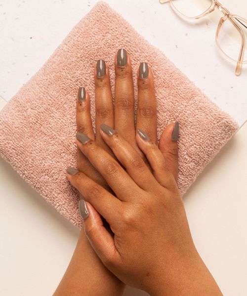 Glossy Nude Warm Undertone Nails — Winter Nail Colors for Olive Skin