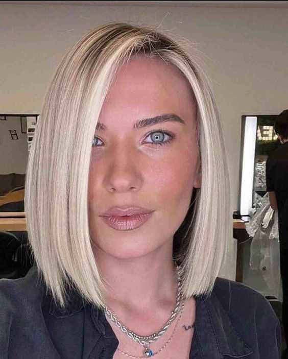 Sleek Ash Blonde Bob — Winter Haircuts for Women Over 40