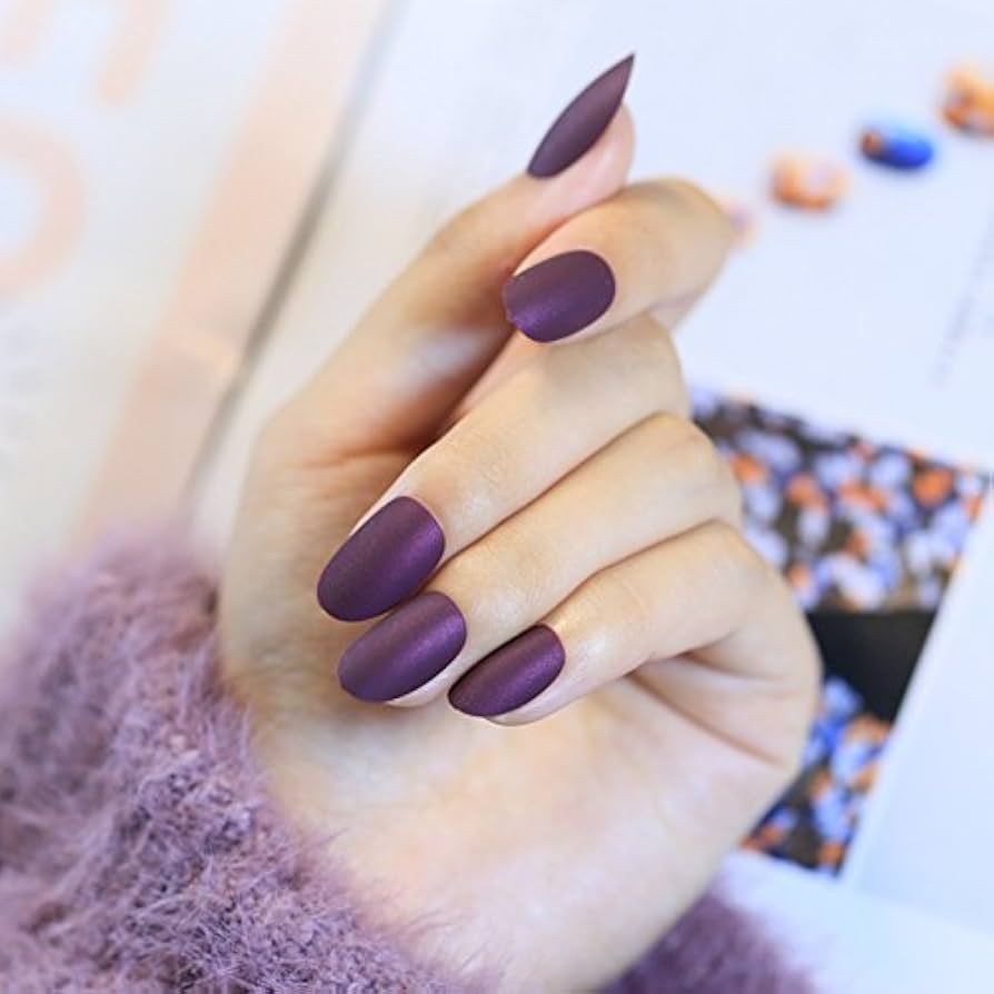 Deep Plum Purple Velvet Nails Deep Plum Purple Velvet Nails