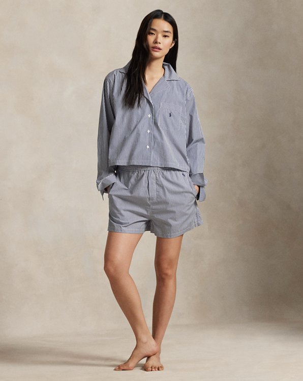 Classic Blue and White Striped Cotton Pyjama Set Classic Blue and White Striped Cotton Pyjama Set โ Loungewear Outfits