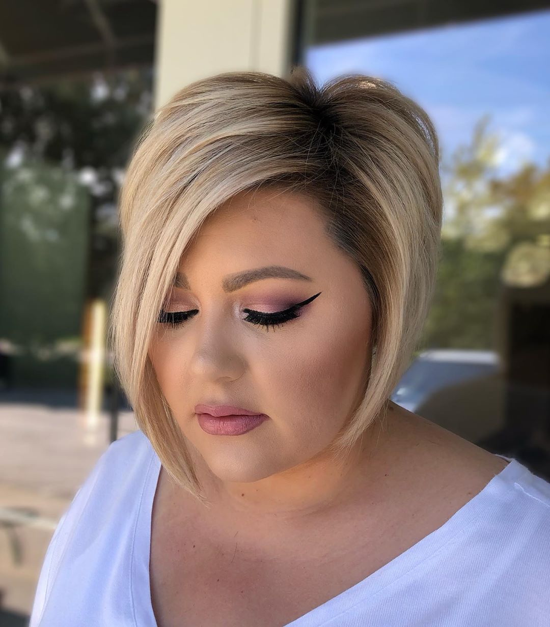 Ash Blonde Chin Bob With Side Part Ash Blonde Chin Bob With Side Part β Winter Hairstyles for Plus Size Women