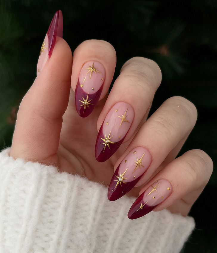 Glossy Visual Idea Glossy Visual Idea β Burgundy Christmas Nails 2026